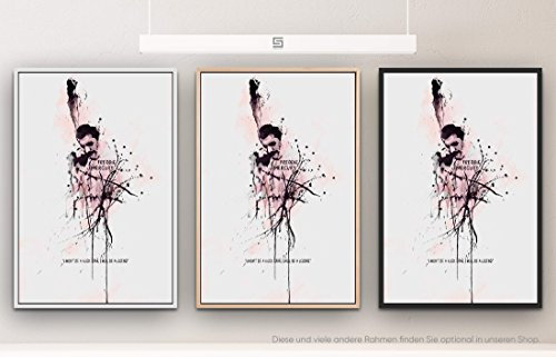 Paul Sinus Art Freddie Mercury 90x60cm auf Leinwand im Schattenfugenrahmen Weiss