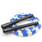 Professionelles Rope Skipping Wettkampf Springseil Freestyle Bead - Länge verstellbar (BLAU-WEISS, 3.0m)