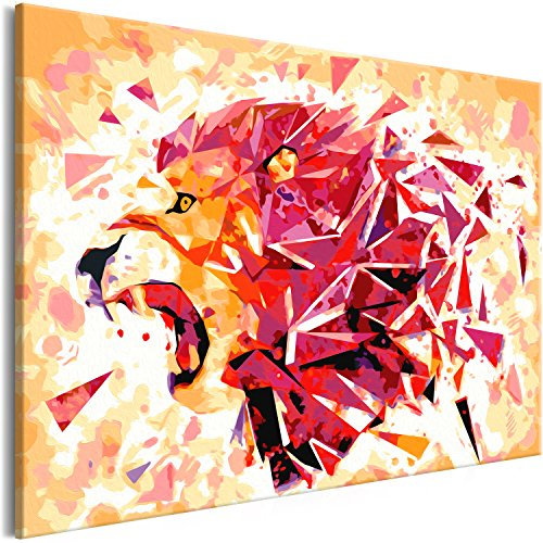 murando - Peinture par Numéros Adulte DIY 50x40 cm - Avec Cadre, Peintures Acryliques et Pinceaux - Tableau à Faire Soi-Même Loisir Créatif Maison Décoration Murale -Lion geometrique n-A-0580-d-a