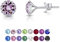 DTPSilver - Damen Ohrringe 925 Sterling Silber und mit Kristallen von Swarovski® Elements 6 mm Runde Ohrstecker - Farbe : Violett