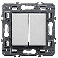 Conmutador doble Legrand 741345 serie Valena Next color aluminio