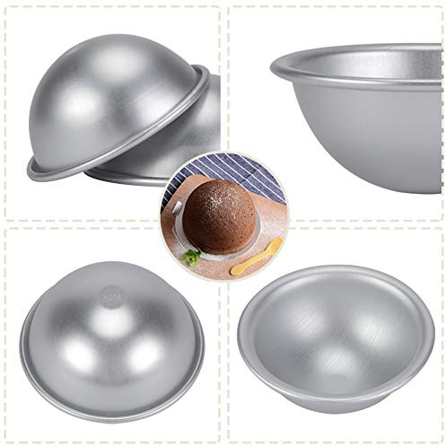 Halbkugel Backform 8 cm, 4er Set Aluminium für Mousse | Leichtes Herauslösen, Ohne chemische Beschichtung, Für Käsekuchen, Fondant, Eis, Pudding, Anfänger, Profis