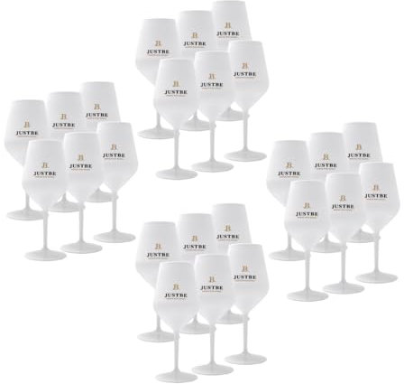 just be Trinkkelch aus bruchsicherem Acrylglas | Sekt-Gläser Premium Weiß | 24 Stück