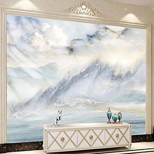 TIANZXS Papier Peint en marbre Blanc Simple 3D Encre Paysage peintures murales Salon Chambre décor à la Maison papiers Peints 3 D -200X140cm