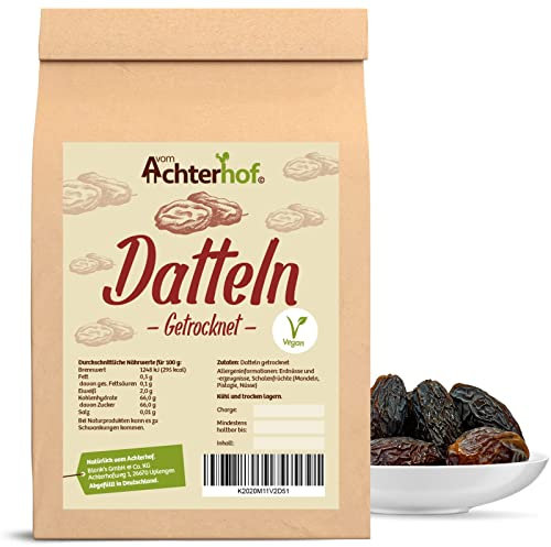 Medjool Datteln getrocknet 500g | saftig und weich | süßer, karamellähnlicher Geschmack | getrocknete Medjooldatteln | Königsdattel | ideal als Dessert oder Snack für zwischendurch | vom Achterhof