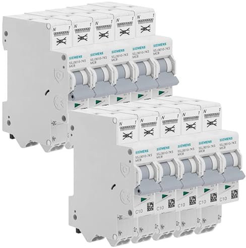 Lot de 10 disjoncteurs Auto P+N 10A