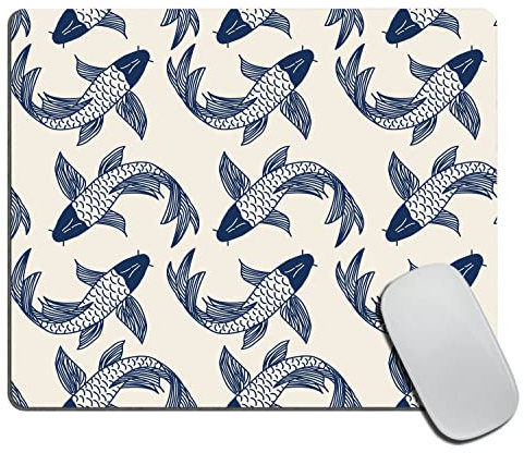 Tapis de souris imprimé poisson cadeau de bureau tapis de souris motif oriental tapis de souris imprimé motif japonais tapis de souris tapis de souris tapis de souris accessoires de bureau 24,1 x 20,1