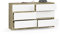 BDW Kommode, 6 Schubladen, viel Stauraum, Kleiderschrank, Flur, Badezimmerschrank, Kommode, Multifunktionsschrank. Abmessungen: 138x77x40cm (Eiche Artisan - Weiß)