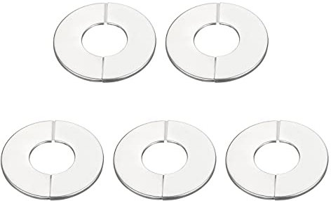 sourcing map 5 Stück Wand-Split-Flansch, 201 Edelstahl, runde Rosette für Rohre mit 42 mm Durchmesser