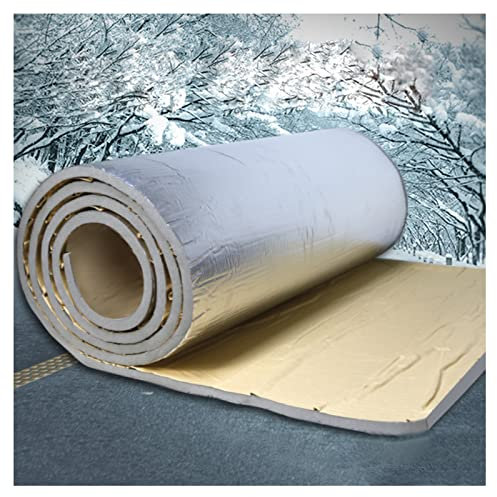 Panneaux D'isolation,coton d'isolation acoustique en feuille d'aluminium auto-adhésive,Tapis D'Isolation Acoustique pour Voitures,Mousse insonorisante insonorisation phonique,10mm（thk）,1*5M(5m²)