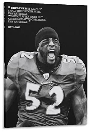 XINGSHANG American Football Ray Lewis Poster, coole Kunstwerke, Gemälde, Wandkunst, Leinwanddrucke, hängende Bilder, Poster, 60 x 90 cm