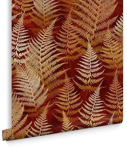 Clarissa Hulse Graham & Brown Woodland Fern Rust Wallpaper | Orange Wallpaper | Leaves Wallpaper | Eco-Friendly Wallpaper