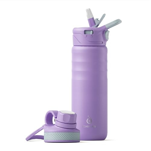 Ideus Vakuumisolierte Wasserflasche, 710 ml Edelstahl Doppelwand Flasche Metall Sport Kantine mit auslaufsicherem Schraubverschluss