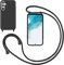 Coque pour Samsung Galaxy A54 avec Cordon,Souple Silicone Housse avec Bandoulière en Nylon, Réglable Lanyard Case Protection Complète Cover Etui Antichoc Protection,Noir
