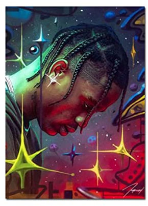 BOBSLA Travis Scott Poster - Rap Music Star Leinwand Malerei Wandkunst Bild Und Drucke Wohnkultur 50X70Cm Kein Rahmen