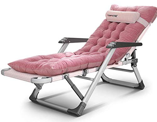 GGZONE Klappbarer Campingstuhl, tragbarer Liegestuhl für drinnen/draußen/Wohnzimmer/Balkon/Strand/Garten usw. mit dickem Kristallsamtkissen LeisureSedia pieghevole Beautiful Scenery
