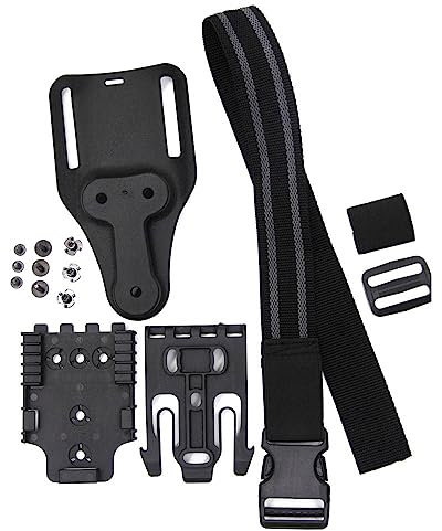 ACEXIER Taktisches Drop Leg Band Strap Schnellverschlusssystem für G1ock 17 M9 Gun Holster Platform Adapter mit QLS 19 22 Jagdzubehör (Black-3PCS Short Set)