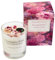 Lucciole-Cranberry Rose, Große Duftkerze im Glas, Handgefertigt mit Kristallen und getrockneten Blüten verziert, 40h Brenndauer, 200g natürlicher Sojawachs, Aromatherapie