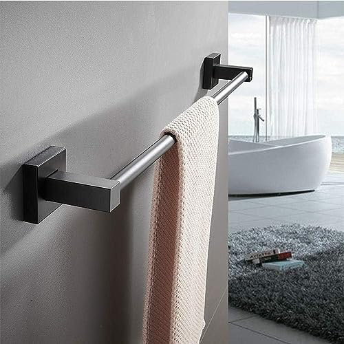 Handtuchstange badetuchstange Edelstahl Handtuchhalter Schwarz Einzigen Bad-Accessoires für Badezimmer zum Bohren Stil 40CM