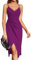 Laughido Vestido de cóctel para mujer, vestido de fiesta, vestido de noche, vestido de verano, elegante, festivo, bodycon para boda, sin mangas, tirantes delgados, morado, XS