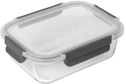 Kuhn Rikon Glasbehälter 1.05 L, für alle Lebensmittel geeignet | Behälter: hohe Hitzebeständigkeit von -20° C bis 280° C, Platzsparend stapelbar