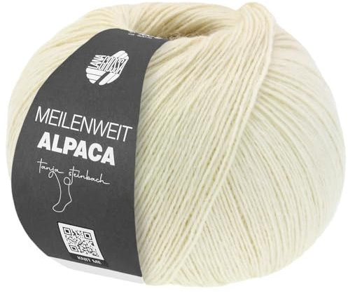 LANA GROSSA Meilenweit 100 Alpaca | Kuschelweiches Alpaka-Sockengarn, im Wollprogramm bis 30°C | Handstrickgarn aus 70% Alpaka & 30% Polyamid | 100g Wolle zum Stricken & Häkeln | 420m Garn FB2008