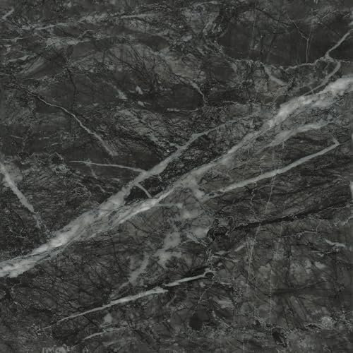 VaryPaper Dark Grey Marble Vinyl Flooring Tiles Self Adhesive Floor Tile 30cmx30cm 10 Pieces Stick on Floor Tiles for Kitchen Bathroom Adhesive Floor Tiles Peel and Stick Flooring Living Room Garage