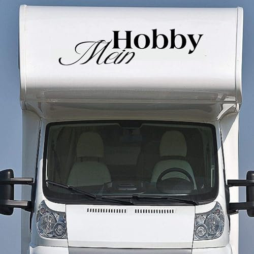 Rakelfix Wohnmobil Wohnwagen Aufkleber Schöner Schriftzug Mein Hobby ca 150cm Typ1 Sticker Camping Urlaub Womi Wowa