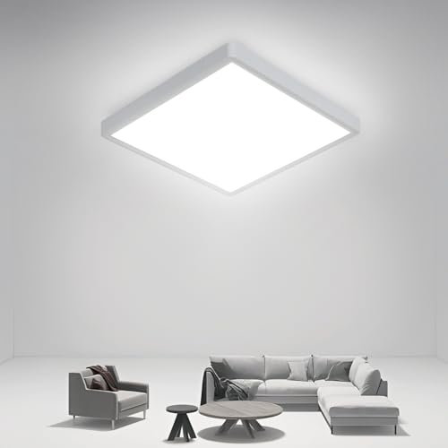 Osairous LED Deckenleuchte 36W, Ø30cm Quadrat Deckenlampe, IP44 Wasserdicht, 6000K 3240LM Kaltweiße lampen für Wohnzimmer, Schlafzimmer, Badezimmer, Küchenlampe