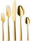 Targzier Goldenes Besteck Set 6 Personen, 30 teilig Besteck Set Gold aus Edelstahl, Glänzendes Goldenes Besteckset mit Messern, Gabeln und Löffeln, Besteck Spülmaschinenfest