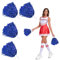 HIOQFR 4 Stück Cheerleader Pompons Blau Pom Poms Cheerleading Puschel Metallisch Pompoms Cheerleading Sports Games Team Schön Cheerleader Poms Hand Blumen Cheerleader Tanzwedel für Sport Wettbewerb