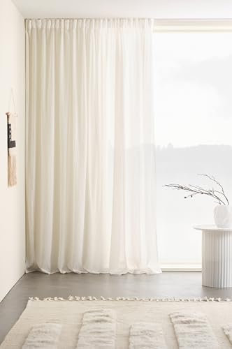 Jotex Multifunktionsgardine Layer Extrabreite Vorhang 275 cm Polyester-Baumwoll -Mischung, Oeko-TEX® Standard 100 Zertifiziert, bessere Baumwolle - Weiß, 1 Stück 275 x 220 cm
