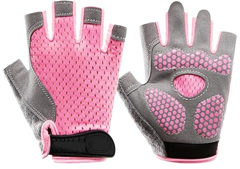 RUIXIA Gants de Cyclisme pour Enfant 4-7 Ans Gants Demi Doigt Antichoc pour Enfant Mitaine de Sport Antidérapant pour Garçons Filles pour Vélo Scooter Patinage à roulettes Escalade