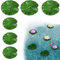 SwirlColor Lily Pads Set 6pcs, Realistas Nenufares Flotantes Artificiales Espuma Flotante para Decoración de Estanque de Acuario - Verde