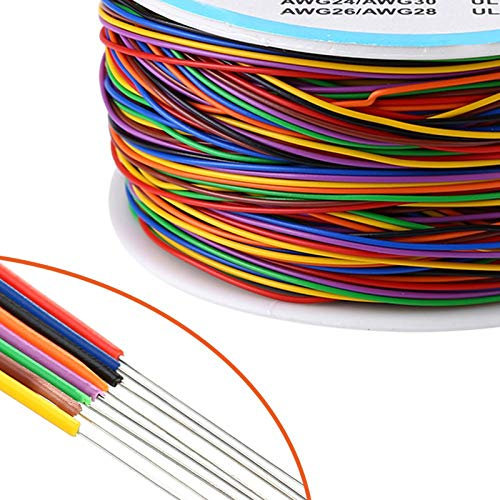 Electric Cable Copper Wire,Colorful P/N B30 1000 250M 8 Wire Colored Insulation Wrapping Copper Test Cable for Laptop Motherboard LCD Display Breadboard