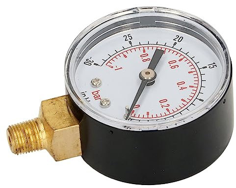 1/8 BSPT Manometer, Barometer-Manometer, Vakuum-Manometer, Öl-Manometer, Wasser-Manometer -30-0 Bar, -1-0inHg