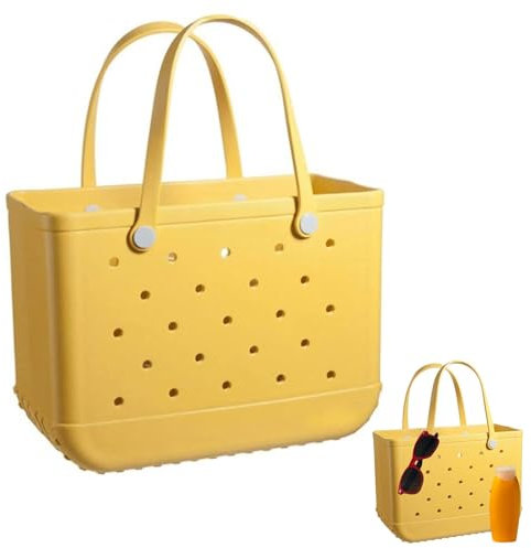 Genérico Bolsa de Asas de Goma | Bolso Tote Grande de Goma EVA con Agujeros - Bolsas de Viaje Lavables y duraderas, Bolsa de Mano Grande para Deportes de Playa y Piscina