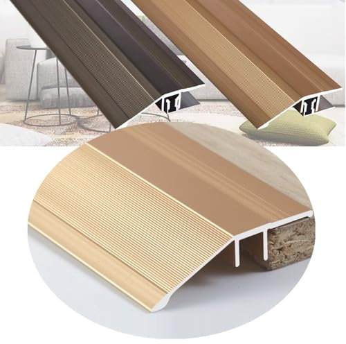 IMUNKT Bodenübergangsstreifen Höhenausgleich 6-15mm/8-25mm Rutschfester Übergangsschiene Alu Übergangsprofil Für Türschwelle/Holzböden/Fliesen/Laminat(Gold,L900xW43mm)
