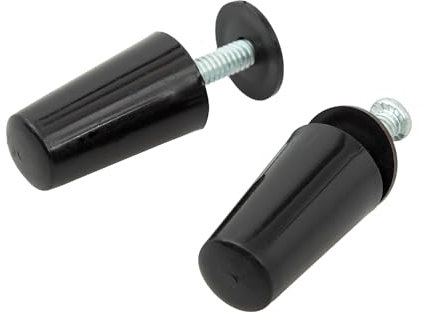 IdeaGenesis - Lot de 8 butées de volet roulant de 40 mm pour volets roulants. Fabriqués en PVC noir. Comprend tout ce dont vous avez besoin pour le montage, rondelles et vis. (8, noir 40 mm)