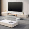 TV Schrank Hängend Schwebender TV-Ständer, wandmontierter TV-Schrank mit 2 Schubladen und 1 Regal, Tischplatte aus Schiefer, schwebendes Entertainment-Center, intelligente Fernsehkonsole mit Sensor-LE