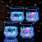 Lot de 4 tasses lumineuses à LED - Verres à cocktail fantaisie - Verres à liqueur - Verres à liqueur de Noël - Verre acrylique - Activation automatique de l'eau - Tasse à bière pour fête, bar,