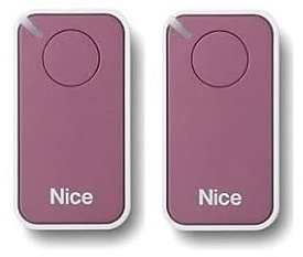 Télécommande pour portail et porte de garage Nice Inti 1 – Émetteur à 1 bouton - Codage : Rolling Code - Fréquence 433,92 MHz (Lilas Lot de 2 télécommandes)