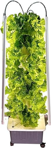 DDNGEJ Sistema di Coltivazione idroponica Sistema idroponico Verticale di Serra Antipioggia Giardino idroponico Interno Torre con Luce LED Giardinaggio Fioriera Kit ID
