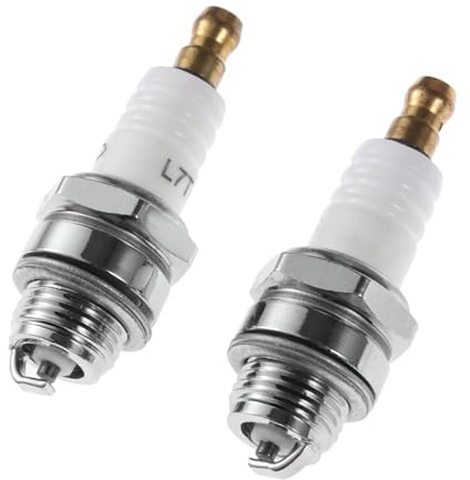 2 Stück Zündkerzen 14 mm Universal Spark Plug, für Rasenmäher, Kettensäge, Trimmer & 2-Takt-Motoren, Korrosionsbeständig & Langlebig, Ersatz für NGK BPMR7A / Champion RCJ7Y