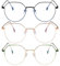QXEYEGLAS 3 Pack Modische Runde Lesebrille für Damen, Retro Ovalem Metall Anti-Blaulicht Lese Brille, Blendschutz UV Computerleser Herren Damen, Mehrere Farben