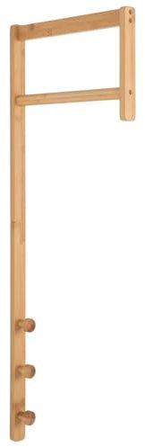 Dezain® Home - Wandgarderobe Trento aus Metall – Garderobenleiste mit vertikaler & horizontaler Aufhängung – Kleiderstange für Wandmontage – Hakenleiste in Natur