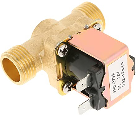 1/2 Zoll DC 12V Messing Elektromagnetventil, Normalerweise geschlossen Messing Brennwasserregelventil Wassereinlass Durchflussschalterventil 0,02-0,8 MPa für Heizungen, Reinigungsmittel, HLK Systeme