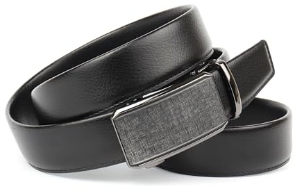Anthoni Crown Herren Automatik-Gürtel aus Echtleder – stufenlos verstellbar – 3,5 cm breit, präzise gefertigt, modern & elegant, leicht kürzbar, Modell 3SKT10C (110)