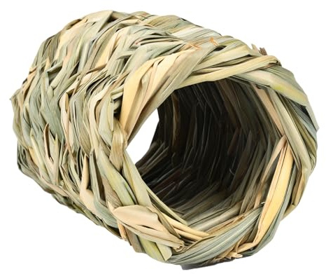 Bunny Grass Tunnel House - Natürliches Gras Versteck Spielzeug für Kaninchen, handgewebter Tunnel für kleine Haustiere | Gemütliches Hasennest, Versteck Gras Kauhaus, Handgefertigter Grasschutz für