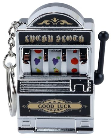 Fasizi Schlüsselanhänger mit Spielautomaten, Glücksjackpot, Mini-Casino-Anhänger, Taschenanhänger, Geschenk für Erwachsene